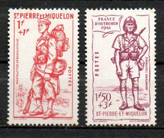 Col24 Colonies Saint Pierre & Miquelon SPM N° 207 & 209 Neuf X MH Cote 11,00€ - Unused Stamps