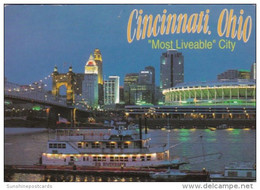 Ohio Cincinnati At Night Stadium & BB Riverboat - Cincinnati