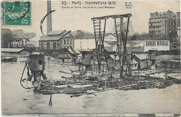 75 Paris 75016  -  Inondations 1910  -   Epaves  En Dseine Vue Prise  Au Pont Mirabeau - Arrondissement: 16