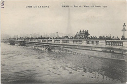 75 Paris 75016  -  Inondations 1910  -  Pont De L'alma - Arrondissement: 16