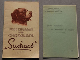 Chocolat Suchard, Tarif Prix Courant Des Chocolats + Recommandations Aux Représentants, 1950 - Alimentaire