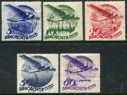 SOVIET UNION 1934 Civil Aviation Without Watermark Used.  Michel 462-66 - Used Stamps