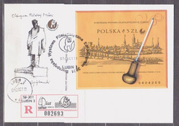 POLAND. 2001/Euro Cuprum, Registered Envelope Franking Imperf.MS/event-items. - Lettres & Documents