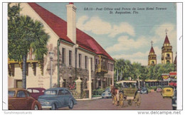 Florida St Augustine Post Office And Ponce De Leon Hotel Towers Curteich - St Augustine