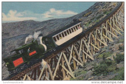 New Hampshire Lacob's Ladder Mount Washington Cog Railway 1954 Curteich - White Mountains