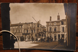 Carte Photo 1910's CPA AK Sapeurs Pompiers Animée Catastrophe Incendie écrit Par Pompier Intervenant - Disasters