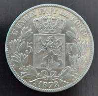 Belgium 1872 - 5 Fr. Zilver - Leopold II - Morin 159 - Pr - 5 Frank