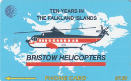 FALKLAND ISLANDS (MALVINAS). FLK-2A -2CWFA. Bristow Helicopters. 1993. (022) - Falklandeilanden