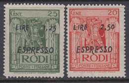 ITALY - EGEO OCC. TEDESCA  Espressi N. 5-6 - GOMMA INTEGRA - MNH** - Egeo (Occup. Tedesca)