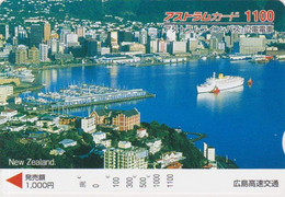 Carte Prépayée JAPON - Port Bateau / NEW ZEALAND Rel. - Harbour & SHIP - JAPAN  Prepaid Bus Ticket Card - Schiffe