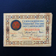 Tessera CONFEDERAZIONE NAZIONALE FASCISTA DEI COMMERCIANTI - PAVIA (COD.627-143 E+d) - Membership Cards