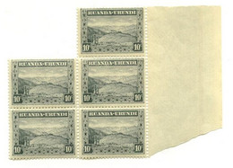 COB 92 - Bloc De 5 Timbres Bord De Feuille - Scène Indigène - XX - Nuevos