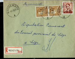 Env. (entière)  Obl. ROCHERATH  01/04/58 En Rec.    ( Lunettes Et Poortman) - Rural Post