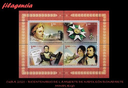 AMERICA. CUBA MINT. 2021 BICENTENARIO DE LA MUERTE DE NAPOLEÓN BONAPARTE. HOJA BLOQUE - Unused Stamps