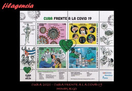 AMERICA. CUBA MINT. 2021 CUBA FRENTE A LA COVID-19. HOJA BLOQUE - Ongebruikt
