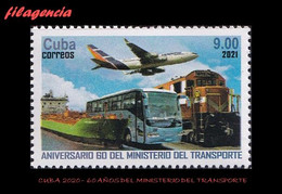 AMERICA. CUBA MINT. 2021 60 ANIVERSARIO DEL MINISTERIO DE TRANSPORTE - Nuovi