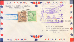 1937 FIRST FLIGHT COVER - MACAO TO S FRANCISCO- W/ RATE 3.05 PATACAS, ARRIVAL PROPAGANDA CANCEL ON BACK, NICE COVER - Briefe U. Dokumente