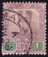 JOHORE 1904 1c Wmk.single Rossette Sc#59 - USED "MALACCA" Pmk @E3154 - Johore