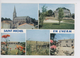 Saint Michel En L'Herm Multivues N°4045, église, Square Et La Cure, Salle Omnisport, Marais, Maison Familiale - Saint Michel En L'Herm