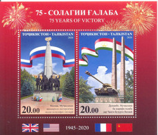 2020. Tajikistan, 75y Of Victory, S/s Perforated, Mint/** - Tadzjikistan