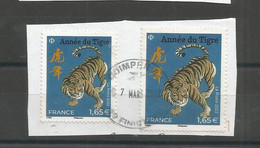Nouveautés   Année Du Tigre Les 2 Formats  Bleus  Beaux Cachets                                     (clasbrunyver1)) - Used Stamps