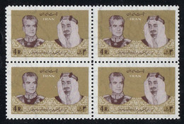 Iran, Visit Of King Fahad Of Saudi Arabia In Block Of 4 Sets 1965, As Per Scan, Mint Never Hihged. - Iran
