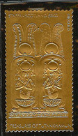 Mzm029 CINDERELLAKUNST CULTUUR TOETANCHAMON 23K GOLDEN STAMP TUTENKHAMUN GOUDEN ZALFDOOS ART STAFFA SCOTLAND 1981 PF/MNH - Cinderella