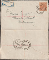 Australie 1934 Y&T 74 Ou 82, 5 P Sur Recommandé De Launching Place, Vic, à Merbourne - Storia Postale