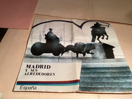 Madrid Espagne Plan Métro Monuments Musée église Château Ministère 1960 - Spanien