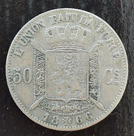 Belgium 1866 - 50 Centiem FR Zilver - Leopold II - Morin 180 - ZFr - 50 Centimes