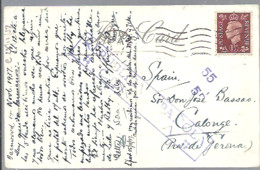 CARD 1937   CENSOR  ESPAÑA   REPUBLICA ESPAÑOLA - Storia Postale