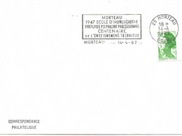 France Enveloppe 1er Jour Centenaire De L'ecole D'horlogerie Morteau25- Doubs Cachet à Date -  1987 - Mechanical Postmarks (Advertisement)