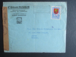 544 - Wapenschilden - Alleen Op Brief Uit Antwerpen Naar Parijs - Censuur - Used Stamps