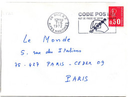 ALPES Mmes - Dépt N° 06 = NICE RP 1972 = FLAMME à DROITE = SECAP Illustrée 'CODE POSTAL / MOT DE PASSE ' - Code Postal