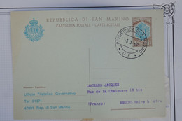 AS15 SAN MARINO ITALIA  BELLE CARTE 1963  LIVORNO   POUR ANGERS FRANCIA + AFFR. PLAISANT - Lettres & Documents