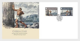 Europa 2022-Gibraltar-Mythes Et Légendes : Les Colonnes D'Hercule - FDC 2 Timbres ** (fortes Valeurs 5,12 GBP) - 2022