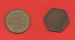 FAO Myanmar 25 +50 Pyas 1975 / 1976 Burma Bronze Coin - Andere - Azië