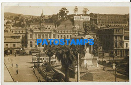 182551 CHILE MONUMENTO A PRAT E INTENDENCIA & TRAMWAY TRANVIA POSTAL POSTCARD - Chili