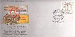 India  2021  Anti Smoking  World No Tobacco Day  Mumbai  Special Cover  # 34443 D & AA  Inde Indien - Lettres & Documents