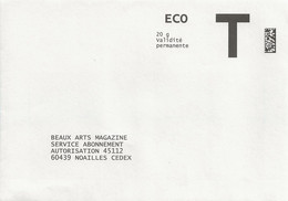 Lettre T , Beaux Arts Magazine (revue) Eco 20g - Cards/T Return Covers