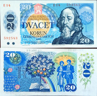 Czechoslovakia 20 Korun  1988 Unc - Czechoslovakia