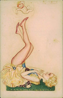 MAUZAN SIGNED 1910s POSTCARD - WOMAN & LEGS & CUPID - N. 79/2 (2661) - Mauzan, L.A.
