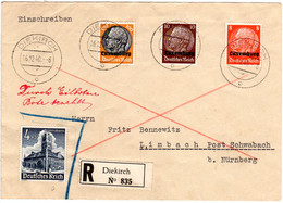 Luxemburg 1940, 3 Marken+DR 4 Pf. WHW Auf Einschreiben-Express Brief V. Diekirch - Occupazione 1938 – 45