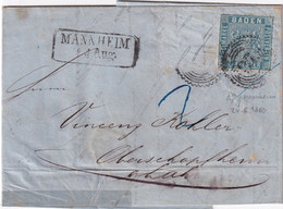 BADEN 1860 LETTRE DE MANNHEIM - Covers & Documents