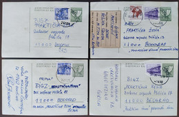 Yugoslavia 4 Travelled Postal Cards - Covers & Documents