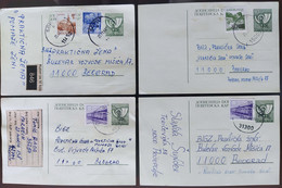 Yugoslavia 4 Travelled Postal Cards - Brieven En Documenten