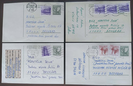 Yugoslavia 4 Travelled Postal Cards - Covers & Documents