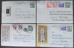 Yugoslavia 4 Travelled Postal Cards - Brieven En Documenten