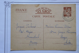 O 17 MAROC FRANCAIS   BELLE CARTE LETTRE ENTIER 1941 MARRAKESH  POUR TROYES+ TEMOIGNAGE MERE  + AFFR. PLAISANT - Briefe U. Dokumente