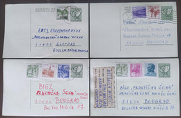 Yugoslavia 4 Travelled Postal Cards - Cartas & Documentos